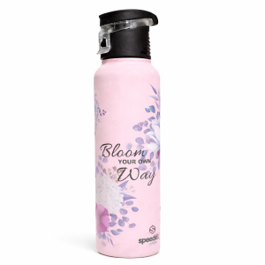 Bloom Your Own Way – Floral Stainless Steel Water Bottle (Pink) (500 ML)