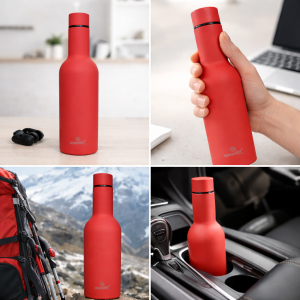 Speedex Red Stainless Steel Water Bottle – Leakproof Vacuum Insulated Travel Flask (1000 ML)