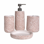 Elegant Floral Ceramic Bathroom Accessory Set (4-Piece)