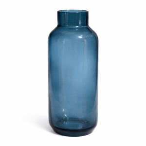 OceanMist Tall Blue Glass Decorative Vase