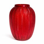 RubyLeaf Textured Glass Decorative Vase (Large)